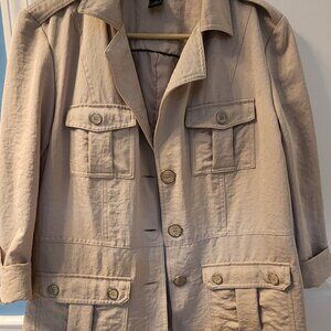 Valerie Bertinelli Jacket. 3/4 length sleeve, beige in color size Large